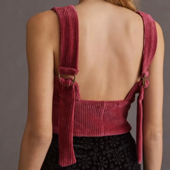 NWOT Maeve Chenille Cropped Corset Tank - Picture 2 of 7